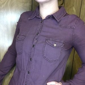 Garage Plum Button Down Shirt